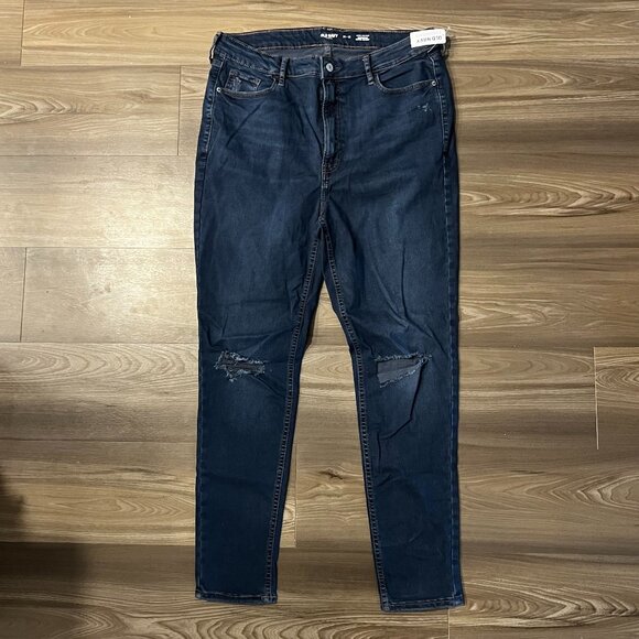 Old Navy Denim - Old Navy High-Waisted Rockstar Super-Skinny Ripped Jeans Women's Sizes 14-18